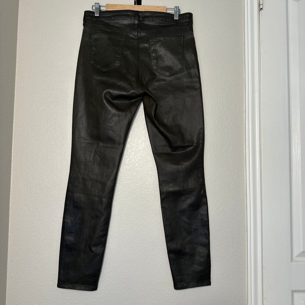L'AGENCE Green Coated Denim Jyothi‎ jeans, high rise split ankle, REVOLVE, 32 - Picture 3 of 10